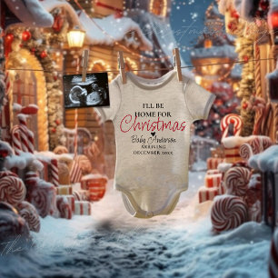 Body Para Bebé Invitación de embarazo de Navidades personalizados