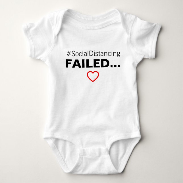 Body Para Bebé Invitación de embarazo fallida por distanciamiento (Anverso)