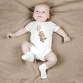 Body Para Bebé Invitación de primer cumpleaños de Teddy Bear