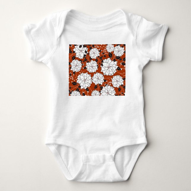 Body Para Bebé Invitación floral: Boda abstracto (Anverso)