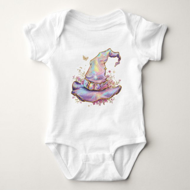 Body Para Bebé Iridescent Witch Hat Birthday  (Anverso)