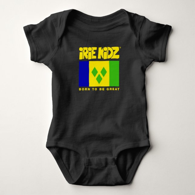 Body Para Bebé iRiE KiDZ® 'St. Traje de bebé con bandera de San V (Anverso)
