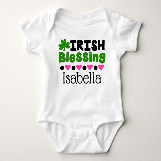 Body Para Bebé Irlanda: Bendición personalizada para St. Patrick' (Anverso)
