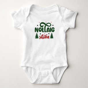 Body Para Bebé Irlandés Feliz Navidad Verde Rojo