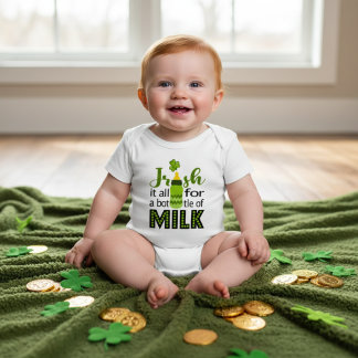 Body Para Bebé Irlandés por una Botella de Leche | St Paddy's