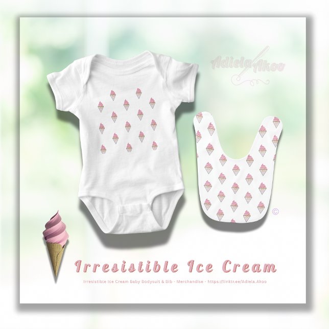Body Para Bebé Irresistible crema de hielo traje bodysuit por Adi (Irresistible IceCream Baby Bodysuit & Bib by Poet Adiela Akoo. SHOP my store for more fab baby finds)