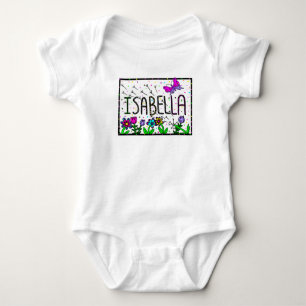 Body Para Bebé Isabella Nombre de Niña, Arte Caprichoso  