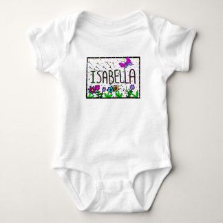 Body Para Bebé Isabella Nombre de Niña, Arte Caprichoso