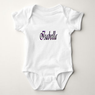 Body Para Bebé Isabella Nombre En Morado Y Rosa,