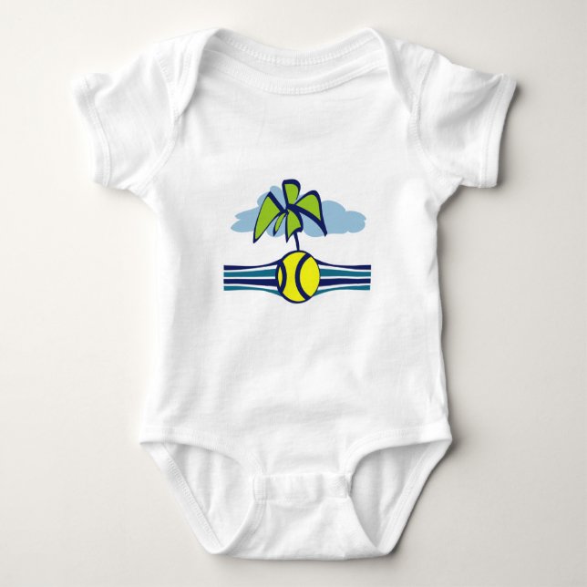 Body Para Bebé Isla de Tenis Tropical Summer Baby Bodysuit (Anverso)