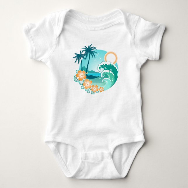 Body Para Bebé Isla Hawaiana 1 (Anverso)