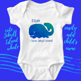 Body Para Bebé Isla Jekyll, Georgia Cute Ballena y nombre