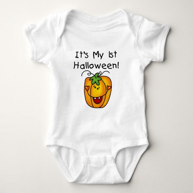 Body Para Bebé Jack O Lantern 1ª camiseta de Halloween y regalos (Anverso)
