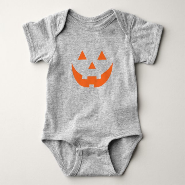 Body Para Bebé Jack o lantern naranja disfraz de calabaza Hallowe (Anverso)