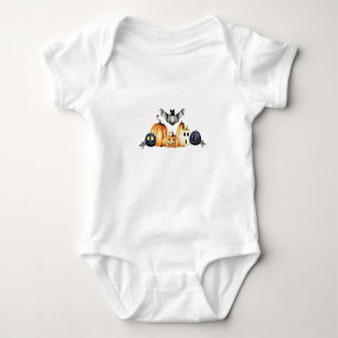 Body Para Bebé Jack o Lanterns y Bat Halloween T-Shirt