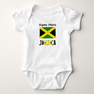 Body Para Bebé Jamaica y bandera jamaicana con tu nombre