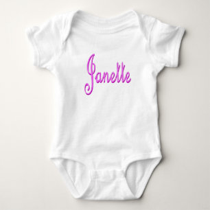 Body Para Bebé "Janette" Rosa Dos Tonos Janette Nombre,