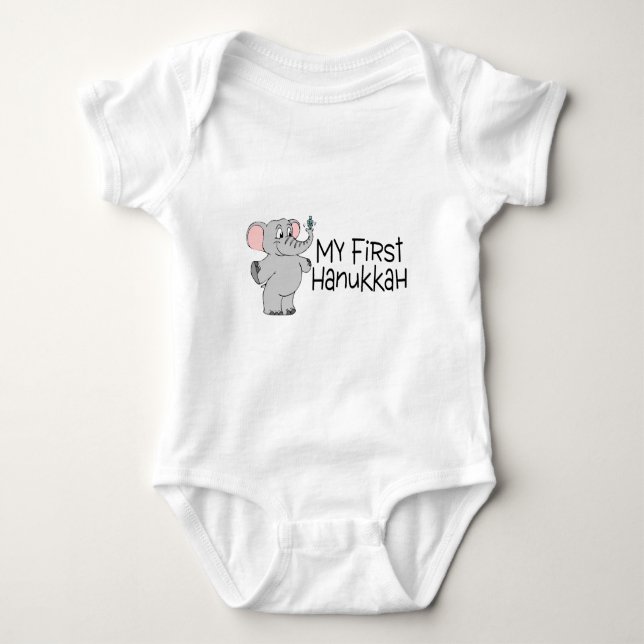 Body Para Bebé Jánuca mi primer Jánuca (elefante) (Anverso)