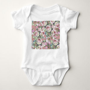 Body Para Bebé Jardín de acuarelas: Elegancia de los Tulipanes Ro