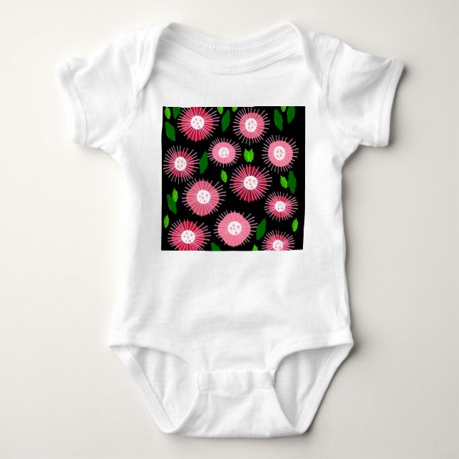 Body Para Bebé Jardín de flores de Scandi (Anverso)