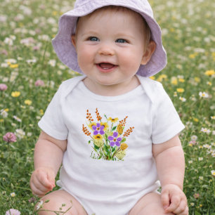Body Para Bebé Jardín de flores silvestres para bebé niña