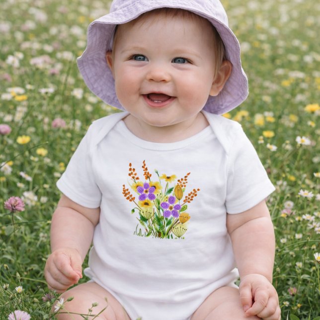 Body Para Bebé Jardín de flores silvestres para bebé niña  (Subido por el creador)