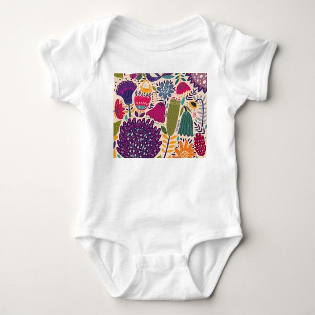 Body Para Bebé Jardín tropical: colección de patrones de primaver (Anverso)