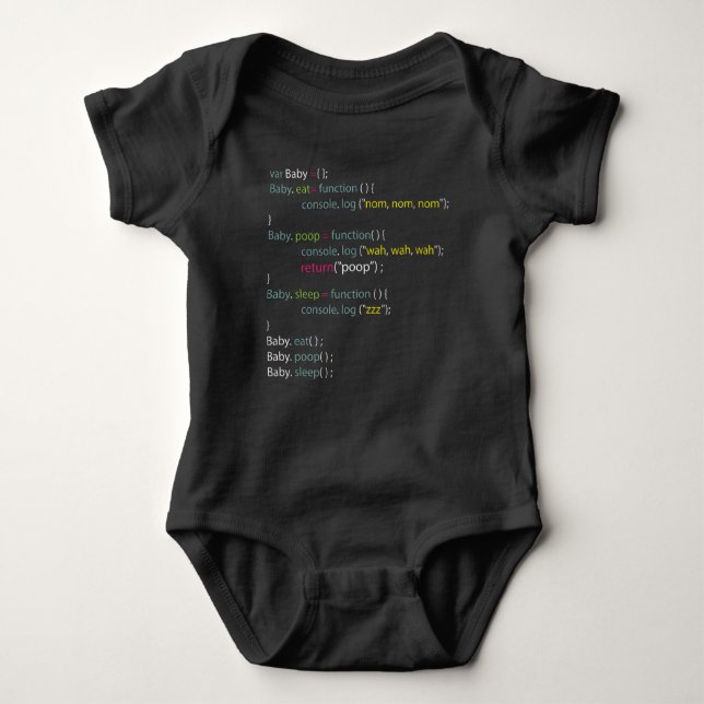 Body Para Bebé Java Script Programming Coding Baby Bodysuit  (Anverso)