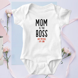 Body Para Bebé Jefe Divertido Mamá Papá Dice Tipografía Moderna N
