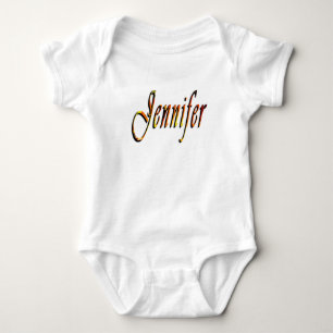 Body Para Bebé "Jennifer" Diseño Floral del Nombre Jennifer,