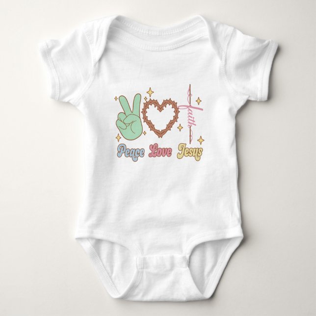 Body Para Bebé Jesus, God, Christian, custom bodysuit for baby (Anverso)