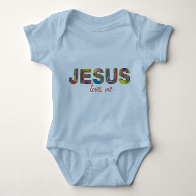 Body Para Bebé Jesús me ama a Onsie por el bebé (Anverso)