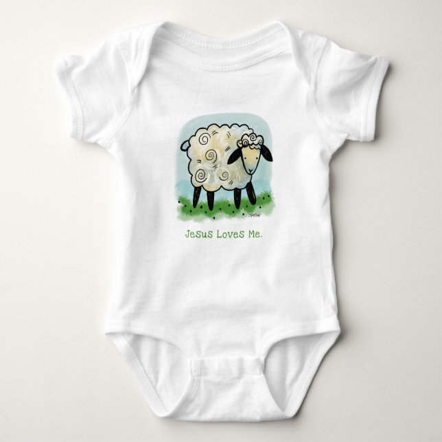 Body Para Bebé Jesús Me Ama, Cordero Onsie (Anverso)