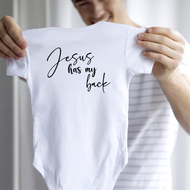 Body Para Bebé Jesús tiene la espalda (Jesus has my Back religious baby bodysuit)