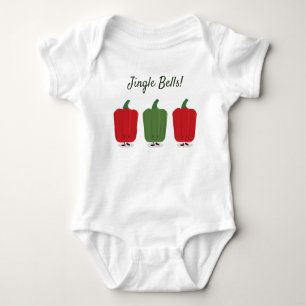 Body Para Bebé Jingle Bell Peppers Navidades de humor en comida
