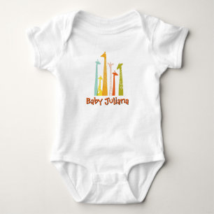 Body Para Bebé Jirafas Lindas Con Nombre De Bebé Personalizado 