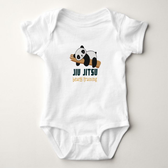 Body Para Bebé Jiu JItsu Bearly Training Panda  (Anverso)
