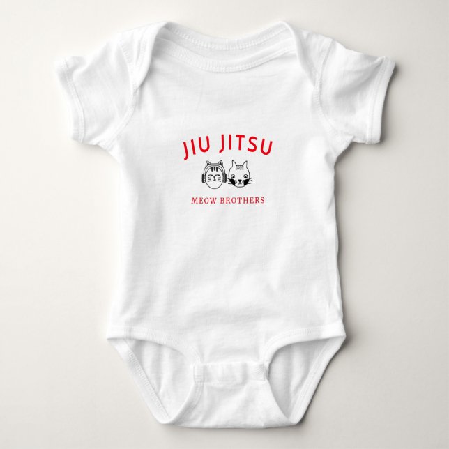 Body Para Bebé Jiu Jitsu Meow Brothers (Anverso)