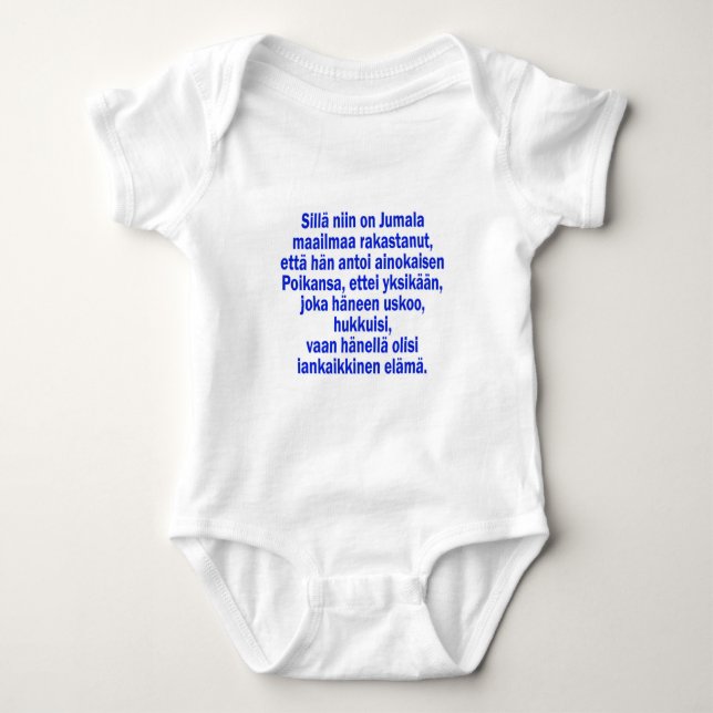 Body Para Bebé John 3:16 Finlandés (Anverso)