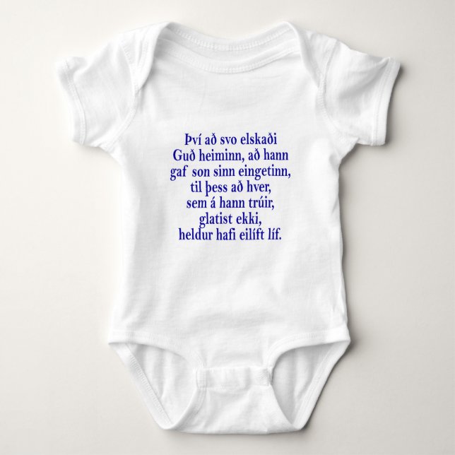 Body Para Bebé John 3:16 Islandés (Anverso)