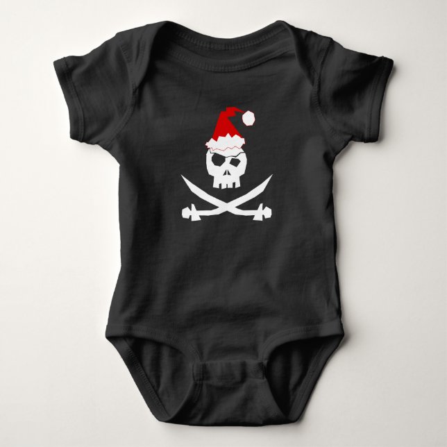 Body Para Bebé Jolly Roger Santa +{ Pirate Skull }+ (Anverso)
