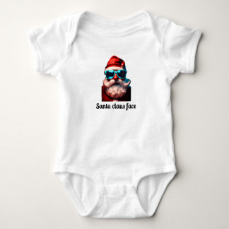 Body Para Bebé Jolly Santa Claus Face Design Tee - Cristo festivo