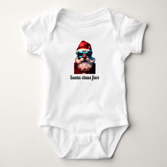 Body Para Bebé Jolly Santa Claus Face Design Tee - Cristo festivo (Anverso)