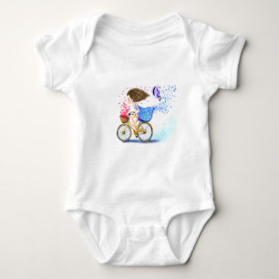 Body Para Bebé Joven Chica En Un Traje De Bicicletas Para Bebé