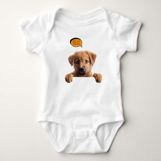 Body Para Bebé Joyful Delightful Puppy  in Watercolor