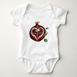 Body Para Bebé Judaica Pomegranate Heart Hanukkah Rosh Hashanah
