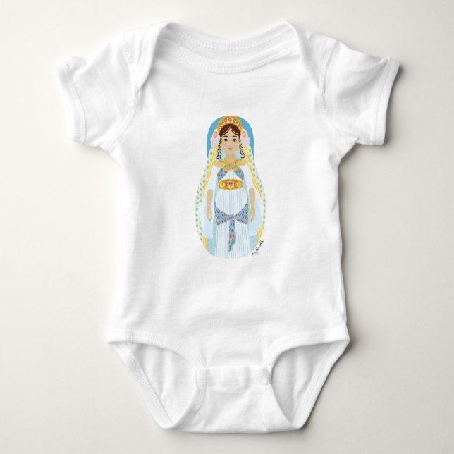 Body Para Bebé Judía, reina Esther Matryoshka Baby Bodysuit (Anverso)