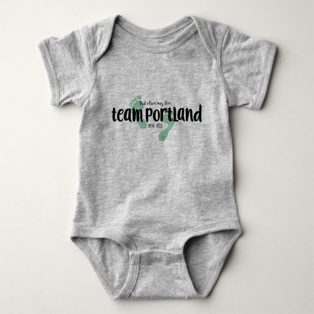 Body Para Bebé Juego del cuerpo del bebé de Portland del equipo (Anverso)