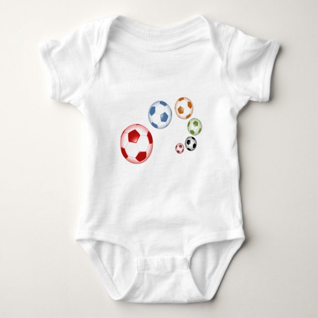 Body Para Bebé Juego lindo de balones de fútbol (Anverso)