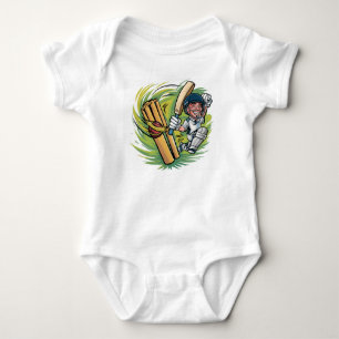 Body Para Bebé Juego para niños jugador de cricket con bate, bola